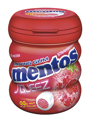 Boîte Mentos Gum SQ Strawberry 28 pièces Image